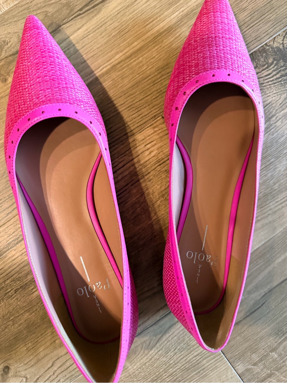 Paolo Hot Pink Pointed Toe Flats